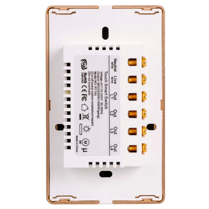 Havit HV9120-4 Wifi 4 Gang White with Gold Trim Wall Switch