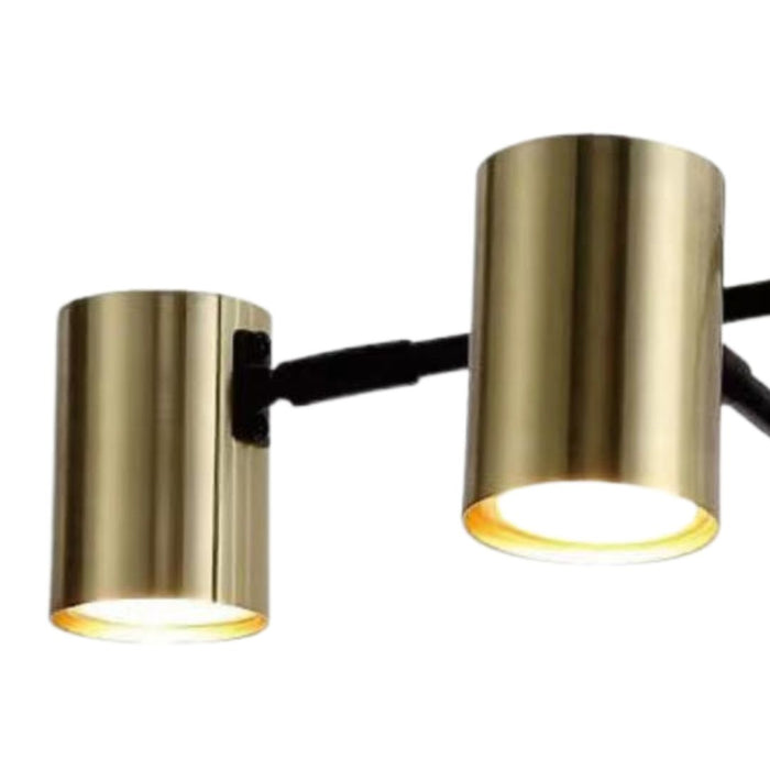 PELO Matte Black and Satin Brass Pendant Light – 6 Light by VM Lighting