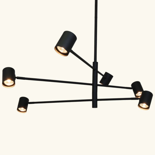 PELO Matte Black Pendant Light – 6 Light by VM Lighting