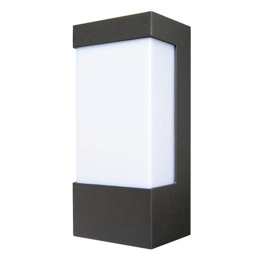 BRILLIANT EAVE RECTANGULAR OPEN-FACED WALL LIGHT CHARCOAL