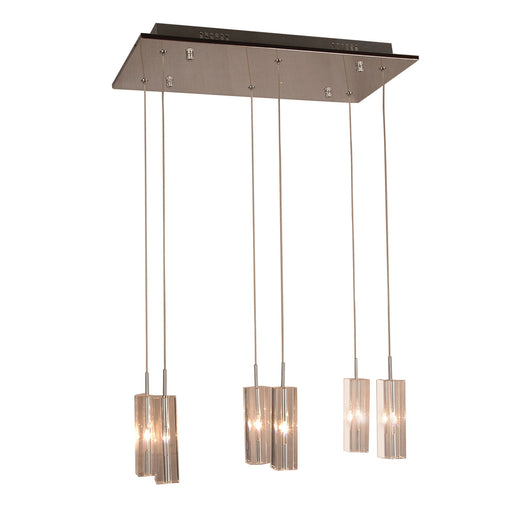 CUBO 6 Light Clear Square Crystal Pendant by VM Lighting
