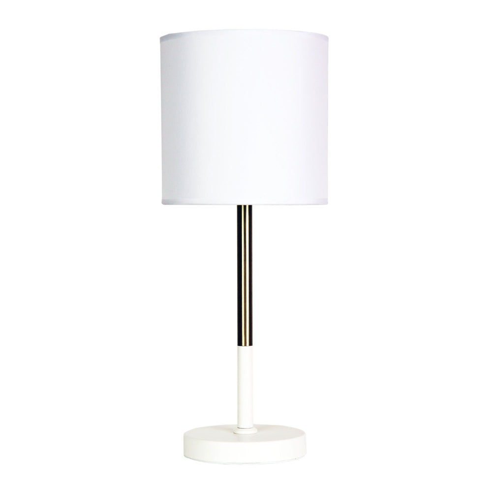 Oriel Lighting CORDA White Hamptons Table Lamp White and Brass
