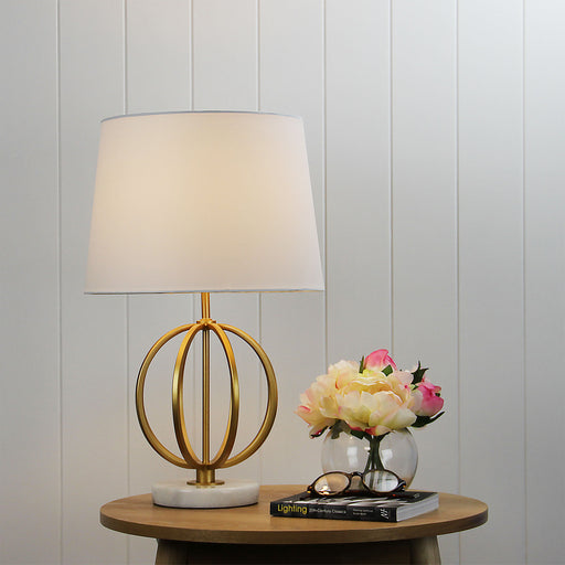 Oriel Lighting  LOXTON TABLE LAMP Gold painted metal/ marble