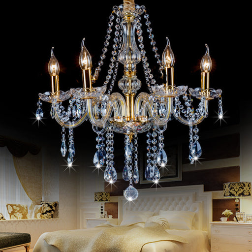 Maria Teresa 4 Light Crystal Chandelier Pendants by VM Lighting - GOLD