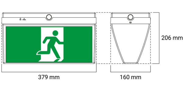 Ektor Boxit Core 15002 Ceiling Mounted Emergency Exit Sign