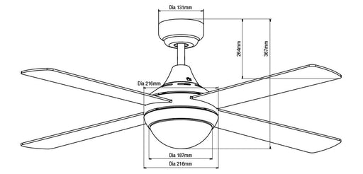 Martec Link 48” AC Ceiling Fan with E27 Light & Remote Control