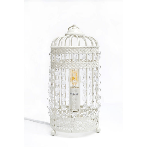 Lexi Lighting Harmony White Birdcage Table Lamp