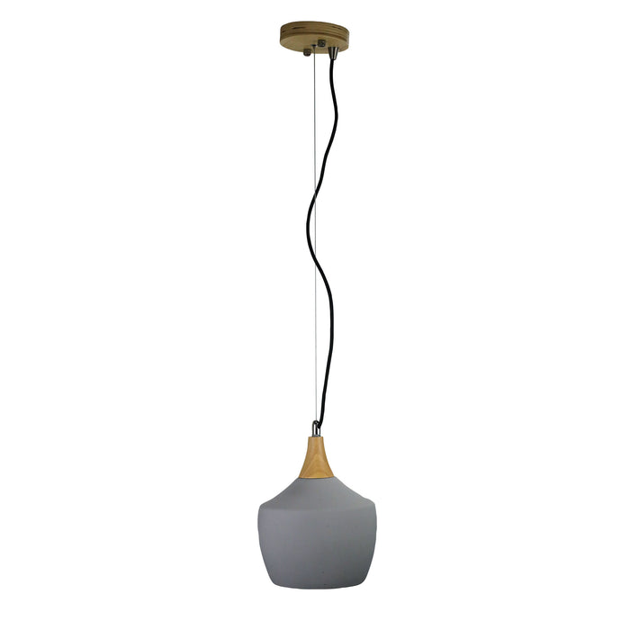 Oriel Lighting CONCRETE PANTO 3 Urban Style Pendant in Concrete and Timber
