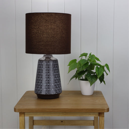 Oriel MOANA Ceramic Table Lamp with Shade in 6 Colours