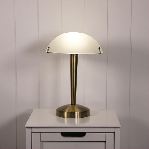 Oriel Lighting Ruby Touch Lamp Antique Brass On-Off