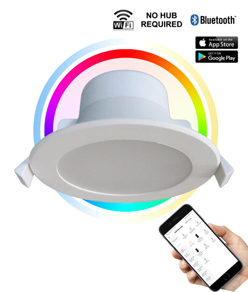 CLA LED Smart White Round Dimmable Tri-CCT RGB 9W Downlight