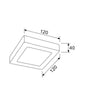 CLA SURFACETRI Square LED Dimmable Tri-CCT Surface Mounted Oyster Lights