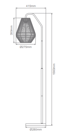 Domus CARTER-FL Paper Rope Floor Lamp 1XE27 240V