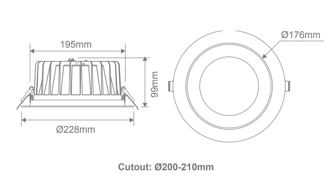 Domus EXPO-35 35W Low Glare Recessed LED Tricolour IP44 Downlight