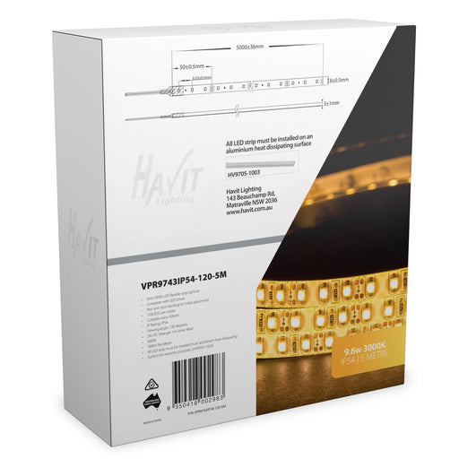 Havit VPR9743IP54-120-5M VIPER 9.6w 5m LED Strip kit 3000k