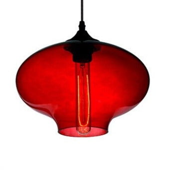 ARIA Vintage Industrial Red Glass Pendant by VM Lighting