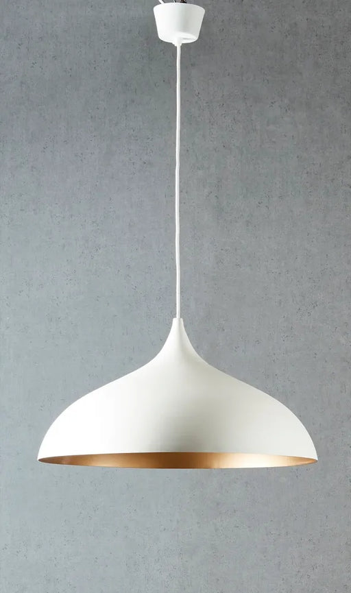 Emac & Lawton MacMillan Ceiling Pendant Large Oval White and Brass