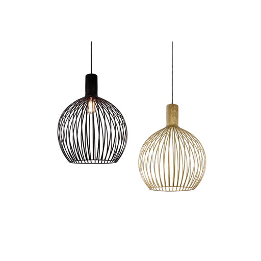 GABBIA Small Wooden Look Pendant by VM Lighting