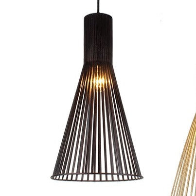 Novo Scandinavian Wooden XL Black Pendant by VM Lighting
