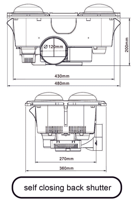 Modura AllLux4 3 in 1 Bathroom Heater Exhaust Fan and Light 16W Tricolour