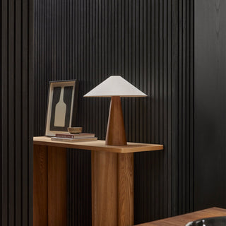 Mayfield Pyra Walnut & Linen Table Lamp