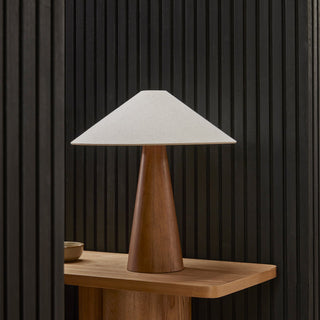 Mayfield Pyra Walnut & Linen Table Lamp