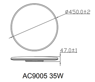3A 35w Led Oyster Light Dimmable Ip54 AC9005-WHTC35S5-90