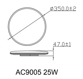 3A 25w Led Oyster Light Dimmable Ip54 AC9005-WHTC25S5-90