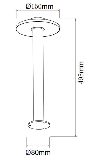 3A F35002/1 Garden Post 500mm