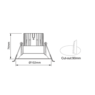 3A 10W Cob Deep Recessed Tri Colour DL9452