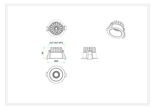 3A 10W Trimless Downlight 75mm Cutout DL9455