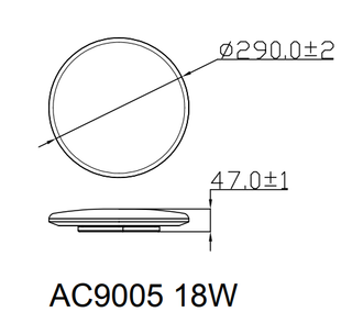 3A 18w Led Oyster Light Dimmable Ip54 AC9005-WHTC18S5-90