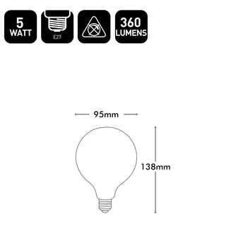 Brilliant White Cirque G95 Soft Opal LED Globe