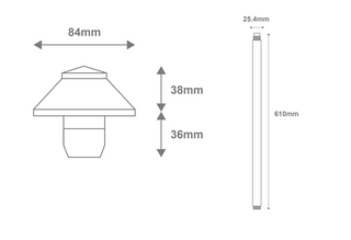 DOMUS DUSK 610MM SMALL HEAD LED TRIO 12V PATH LIGHT