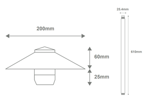 DOMUS DUSK 610MM LARGE HEAD LED TRIO 12V PATH LIGHT