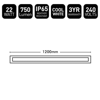 Brilliant Black Hendrick 22W 120cm LED Wall Light