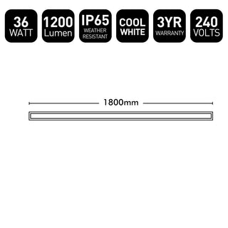 Brilliant Black Hendrick 36W 180cm LED Wall Light