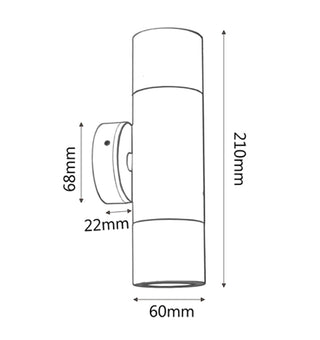 CLA GU10 Exterior Wall Pillar Spot Lights (Anodized Aluminium) IP65