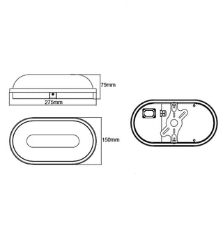 CLA Bulk Oval LED Exterior Bulkhead Lights with Optional Cage IP65