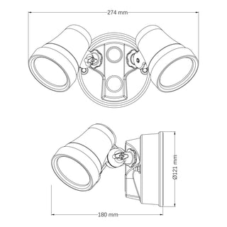Eglo Coastgaurd 2 X15W Exterior Tri-Col Wall Light