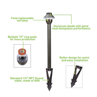 Pro Light Club Brass Path Light PPL2301WB