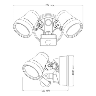 Eglo Coastgaurd 2 X15W Exterior Tri-Col Wall Light W/ Sensor