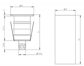 Pro Light Club Brass Mini Inground/Recessed Light PRL2100WB