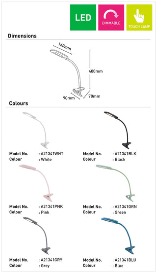 Mercator Bryce LED Clamp Lamp