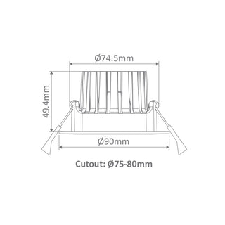 Domus AQUA-10 Round 10W LED Tiltable Dimmable IP65 Downlight