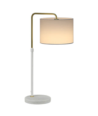CLA Arriba Drum Shade with Marble Base Height Adjustable Table Lamps