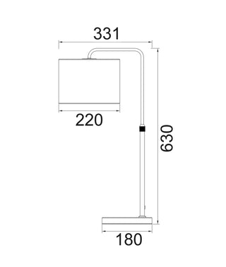 CLA Arriba Drum Shade with Marble Base Height Adjustable Table Lamps
