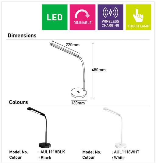 Mercator Zane Wireless Charging Task Lamp