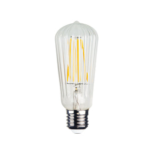 Oriel Lighting Ribbed Filament Led ST64 2W / E27 / 2200K Ribbed Glass