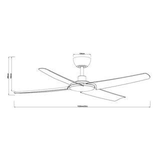 SAL Barden 52 SDCF21/52/4 52" 1320mm 30W DC Ceiling Fan Four Blades